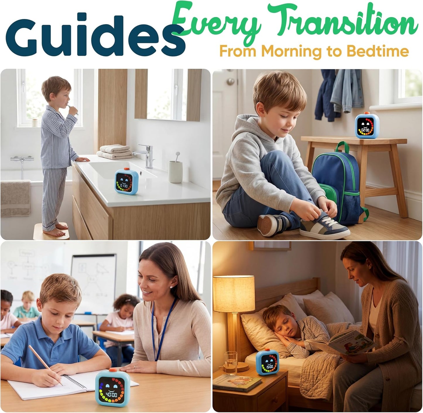 Digital Visual Timer for Kids - Rechargeable, Silent Count Up/Down for Calmer Routines - 99 Min Countdown Kids Timer for Classroom, Home & Therapy - Builds Focus & Independence