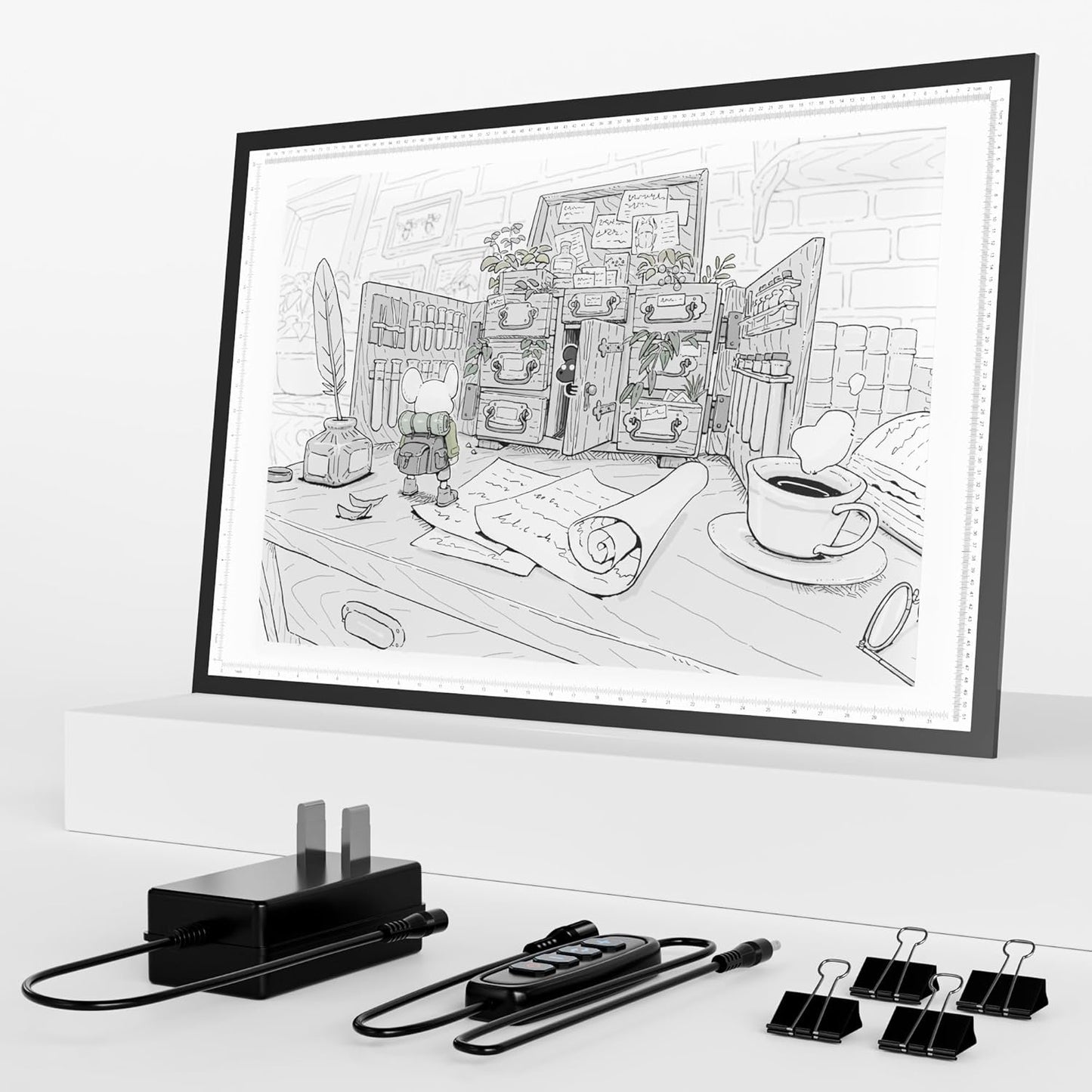 A2 Light Pad - 26"x19", 10000+ LUX Super Bright 10 Levels/Stepless Dimming 3 Colors Art Light Board Extra Large with UL Adapter for Diamond Painting, Tracing, Drawing, Sketching - Aluminum Frame