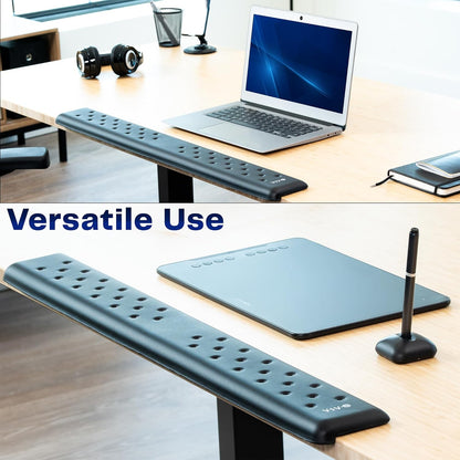 VIVO Ergonomic Long 30” Wrist Pad, Non-Slip Memory Foam Arm Rest for Desk, Elbow Cushion with L-Shaped Edging, Black, DESK-WR30