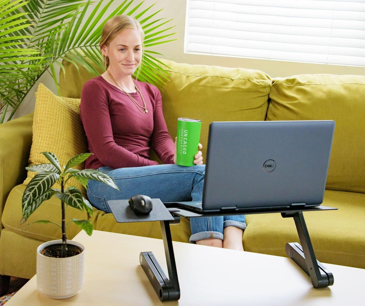 WorkEZ Adjustable Laptop Stand for Desk, Portable Laptop Stand Adjustable Height, Foldable Cooling Computer Holder Riser for Desk, Black