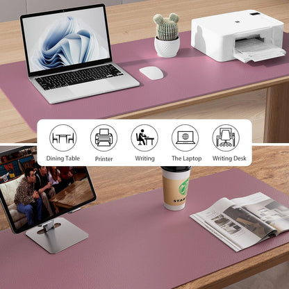 Aothia Non-Slip PU Leather Waterproof Laptop Desk Pad Protector, Blotter Mat, Writing and Mouse Pad for Office & Home, Beige, 23.6" x 13.7" - Colors B