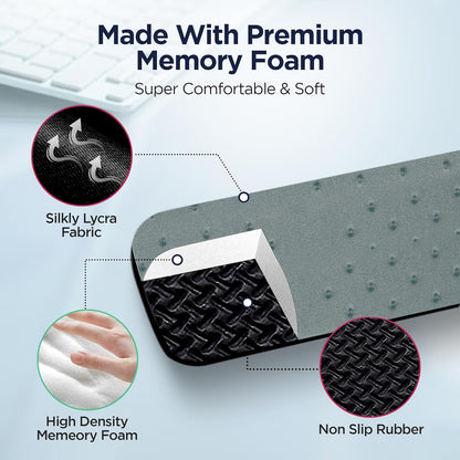 EdgeRest PostureUp L-Shaped Desk Long Wrist Rest Elbow, Forearm & Wrist Comfort Support for Table or Desk Edge, Non-Slip, Memory Foam Padding, Ergonomic Design for Work, Universal Fit, Black