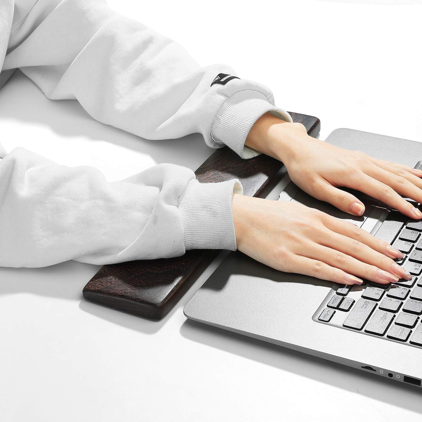 Wooden Keyboard Wrist Rest, Keyboard Wooden Palm Rest，Keyboard Wrist Rest Pad, Solid Wood Mouse Pad Wrist Guard, Ash Wood Wrist Rest, Wrist Pad for Keyboard, (Fraxinus Excelsior,11.8in)