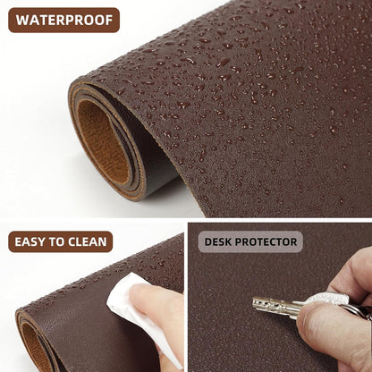 AFIING Large Desk Mat 47" x 17", Dual-Sided Natural Cork & PU Leather Desk Pad, Non-Slip Waterproof Mouse Pad for Office, Home & Gaming, Black