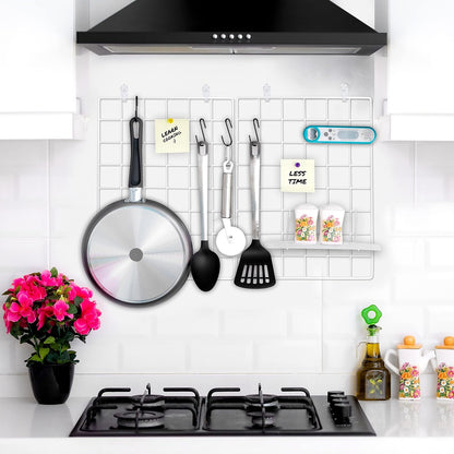ODOXIA 2 Pack Wire Wall Grid Panel | Photos & Pictures Display Grid Wall Panels | Black, Magnetic & Metal Grid | Photo Grid Wire Board | Hanging Home, Office & Kitchen Decor