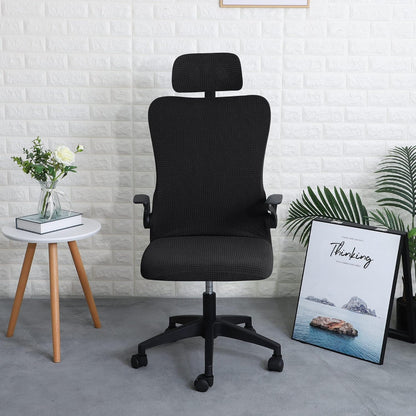 FORCHEER Office Chair Armrest Covers 12-15 Inch Velvet Elastic Black Arm Rest Covers for Desk Computer Chairs Washable