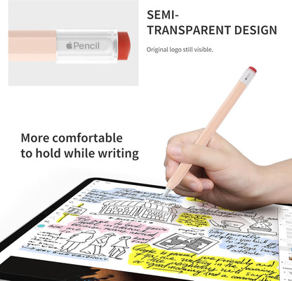 ELETIUO Silicone Case Compatible with Apple Pencil (USB-C),Protective Holder Grip Sleeve with Cap Accessories,Anti-Slip Cover Supports Magnetic Compatible with Apple Pencil 3rd Generation,Carrot
