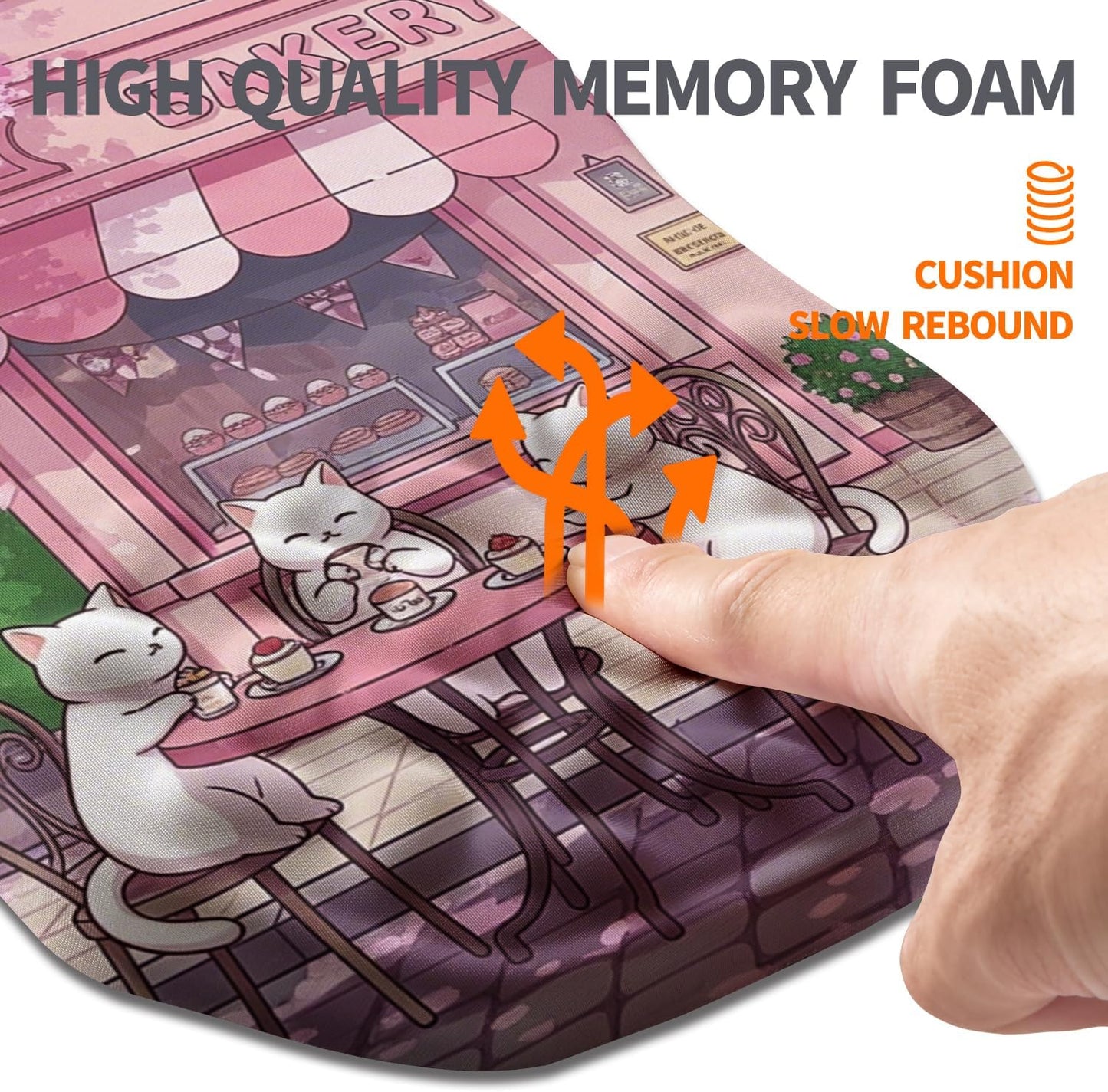 Ergonomic Slope Mouse Pad Wrist Support, Wrist Rest Mousepad for Carpal Tunnel Pain Relief with Massage Bulge and Slow Rebound Memory Foam (12x8 inch, Black)