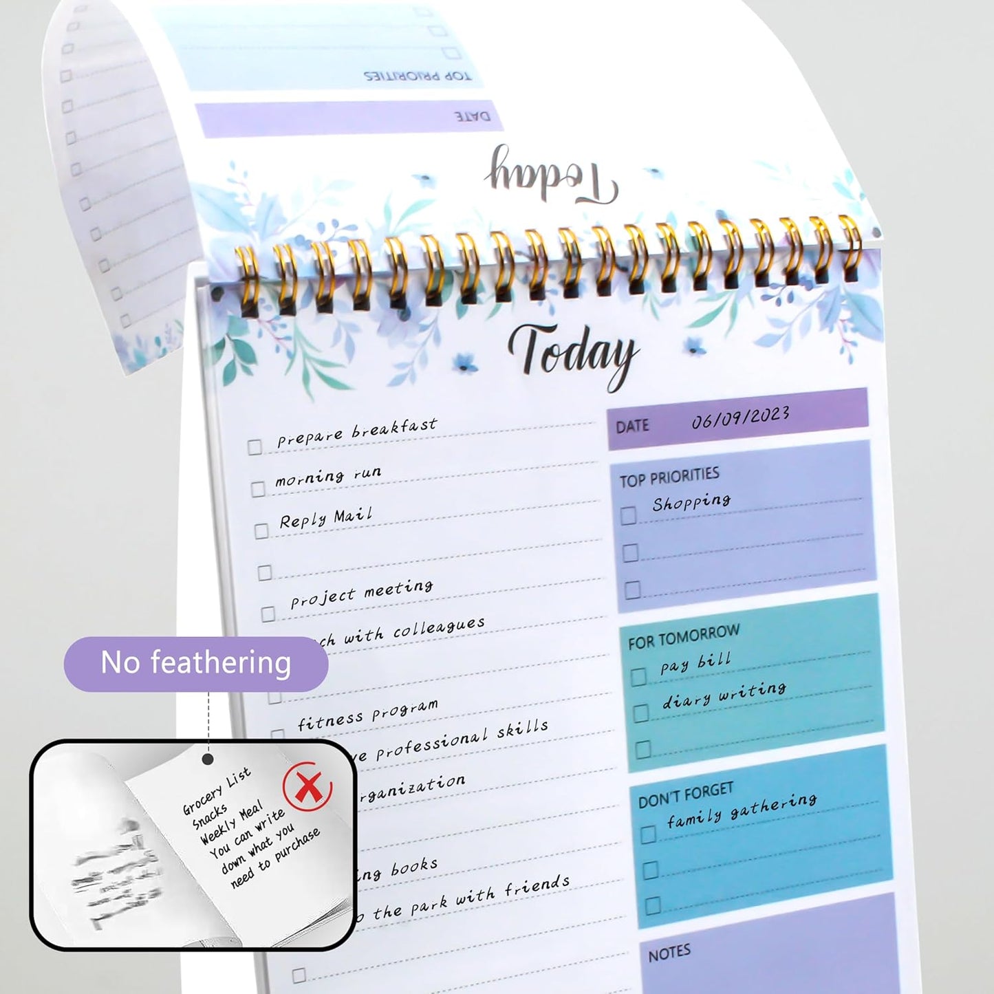 104 Pgs To Do List Notepad - Daily Planner Notepad Undated 52 Duplex-Printed Undated Sheets Tear Off, 6.5" x 9.8" Checklist Productivity Organizer with Hourly Schedule for Tasks