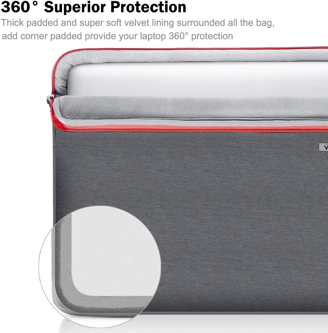 Voova Laptop Sleeve Case 15.6 16 Inch with Handle, 360° Protective Waterproof Slim Computer Bag Cover Compatible with MacBook Pro M2/M3/M4 16, HP Acer Lenovo Yoga ThinkPad Asus Laptop, Grey