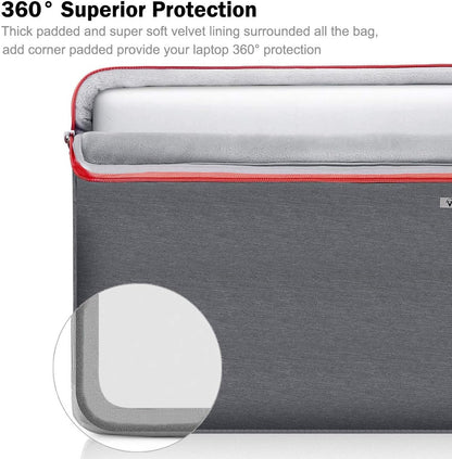 Voova Laptop Sleeve Case 15.6 16 Inch with Handle, 360° Protective Waterproof Slim Computer Bag Cover Compatible with MacBook Pro M2/M3/M4 16, HP Acer Lenovo Yoga ThinkPad Asus Laptop, Grey