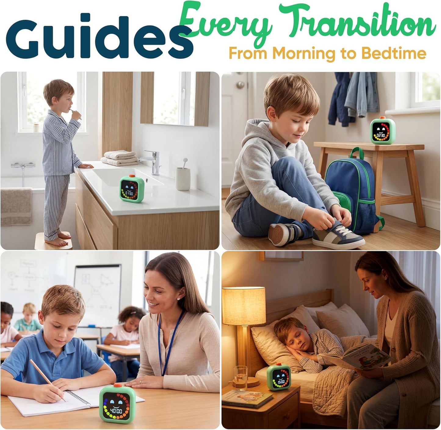 Digital Visual Timer for Kids - Rechargeable, Silent Count Up/Down for Calmer Routines - 99 Min Countdown Kids Timer for Classroom, Home & Therapy - Builds Focus & Independence