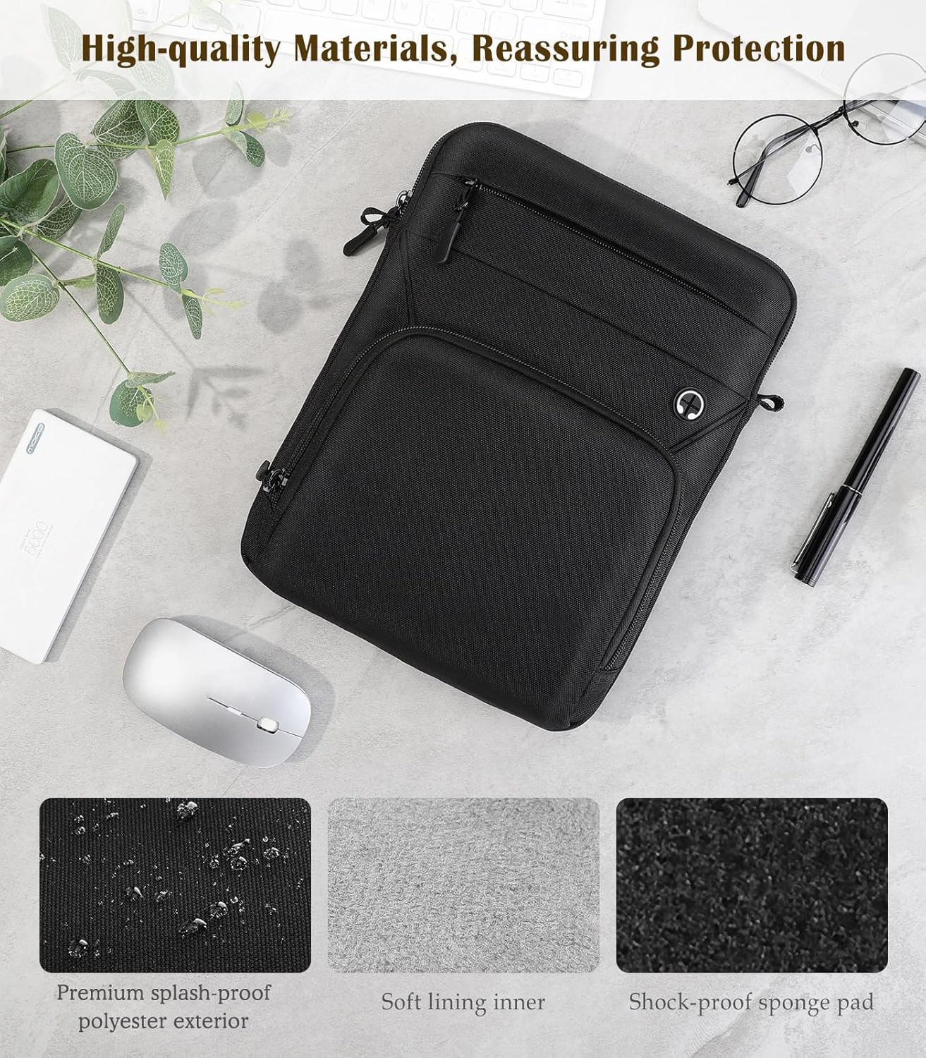 Dadanism 9-11 Inch Tablet Sleeve Bag with Shoulder Strap for iPad (A16) 11", iPad Air M4 Pro M5 11", i-Pad 10th Gen 10.9", i-Pad 9/8/7th Gen 10.2", Galaxy Tab A11+ Plus 11", reMarkable 2 10.3", Black