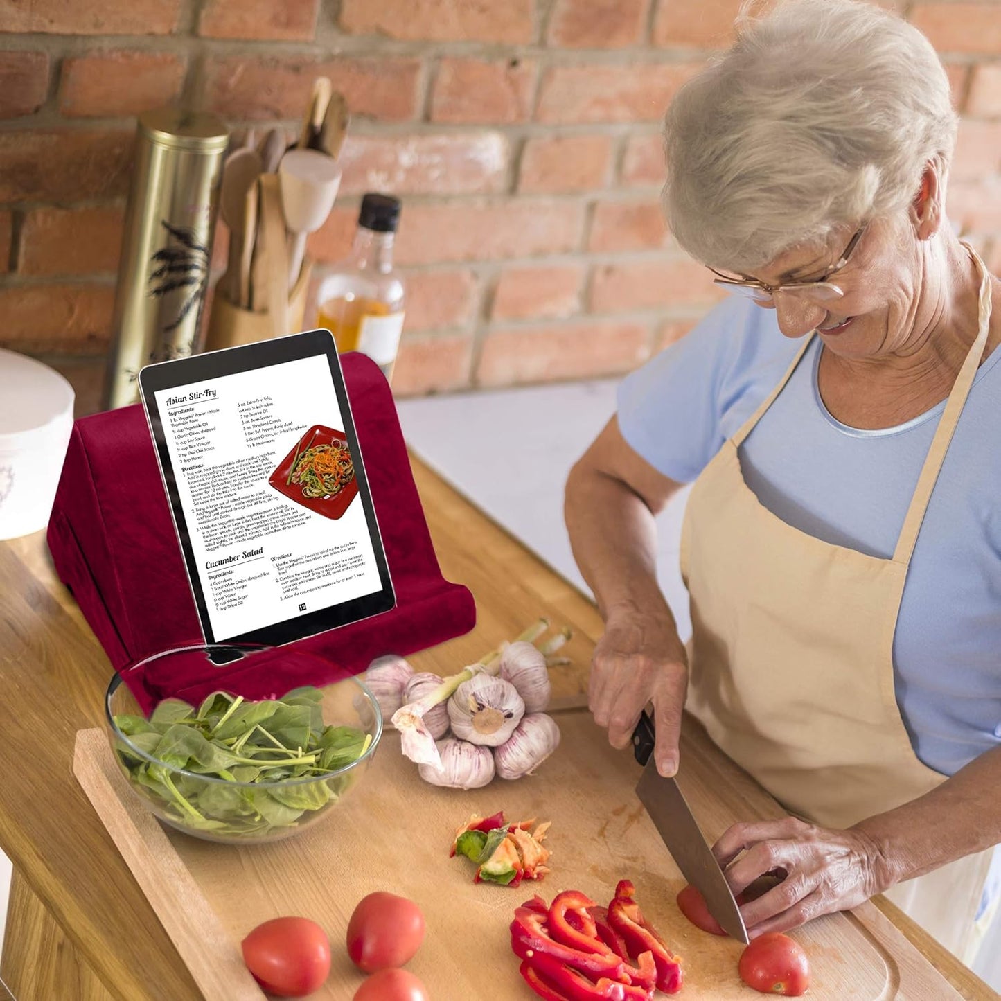 Ontel Pillow Pad Fold Away Multi-Angle Soft Tablet Stand, Gray