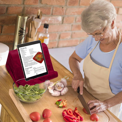 Ontel Pillow Pad Fold Away Multi-Angle Soft Tablet Stand, Gray