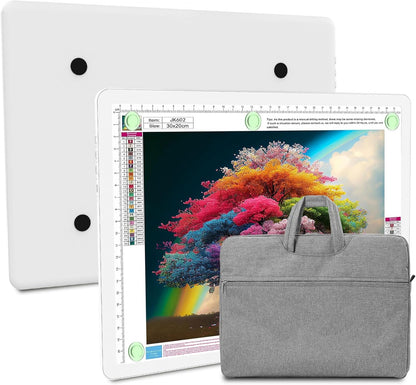 Elice Rechargeable A3 Light Pad for Diamond Painting, Magnetic LED Light Board with Physical Button, Super Bright Diamond Art Light Pad, Ultra-Thin Light Box for Tracing, Weeding Vinyl, Artists -Black