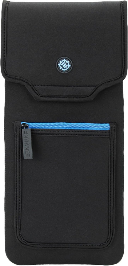 ENHANCE Keyboard Sleeve Travel Case for TKL Tenkeyless Compact Tournament eSports Gaming Keyboards (up to 15 Inches) - Rugged Neoprene Construction , Zipper Mouse Storage and Cable Storage Pouch