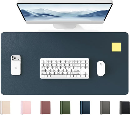 YSAGi 35.4" x 17" Large PU Leather Desk Mat for Keyboard and Mouse - Waterproof Non-Slip Desk Pad Protector for Office, Home, Writing Desk, Black