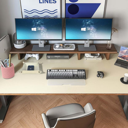 DAWNTREES Dual Sided Desk Mat,Leather Desk Pad,Brown 40"x16",Cork Desk Mat Protector,with PU Leather Valet Tray Organizer,Large Mouse Pad,Desk Writing Pad for Office and Home