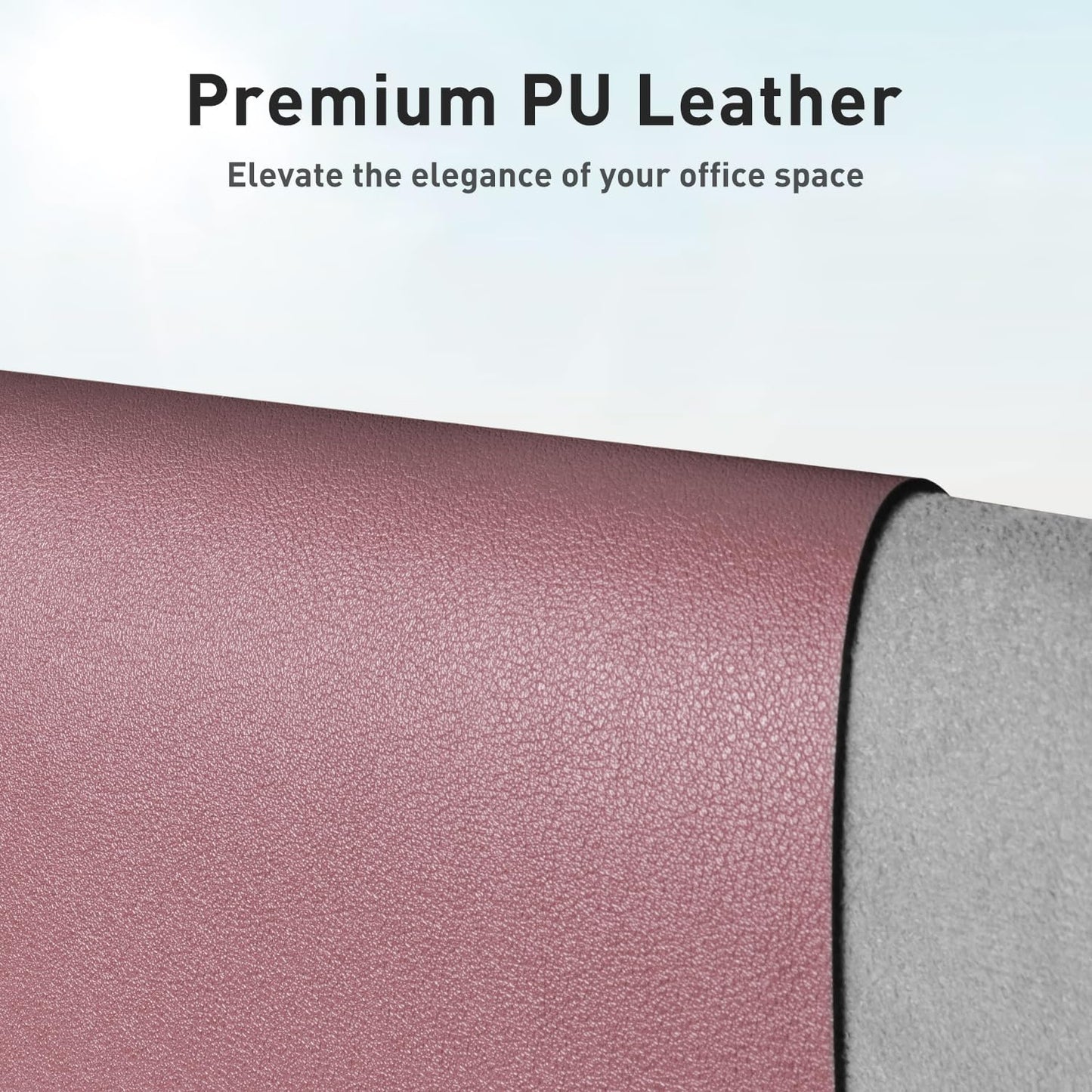 Aothia Non-Slip Waterproof PU Leather Desk Pad Protector for Mouse, Writing Desk, Office, Home, Laptop Blotter, 23.6" x 13.7", Black - Colors B