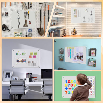2Pack Magnetic Board 17.5" x 11.4" Magnet Bulletin Board is Suitable for displaying Notes, Photos,Magnetic Letters,Suitable for Walls, refrigerators, cabinets, etc