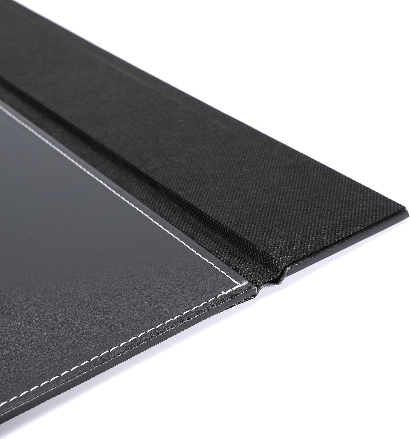 24" x 18" Leather Desk Blotter with Top Rail for Writing Leather Executive Desk Pad Protector Desk Mat for Office Home Workplace Black