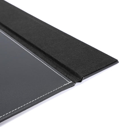 24" x 18" Leather Desk Blotter with Top Rail for Writing Leather Executive Desk Pad Protector Desk Mat for Office Home Workplace Black