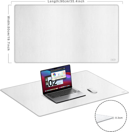 Cacoy 36" x 20" Leather Desk Mat for Home Office, Extra Large PU Leather Desk Pad Blotters, Waterproof Computer Keyboard Mat, Extended Gaming Mouse Pad, Desk Protector for Desktop and PC Laptop, Black