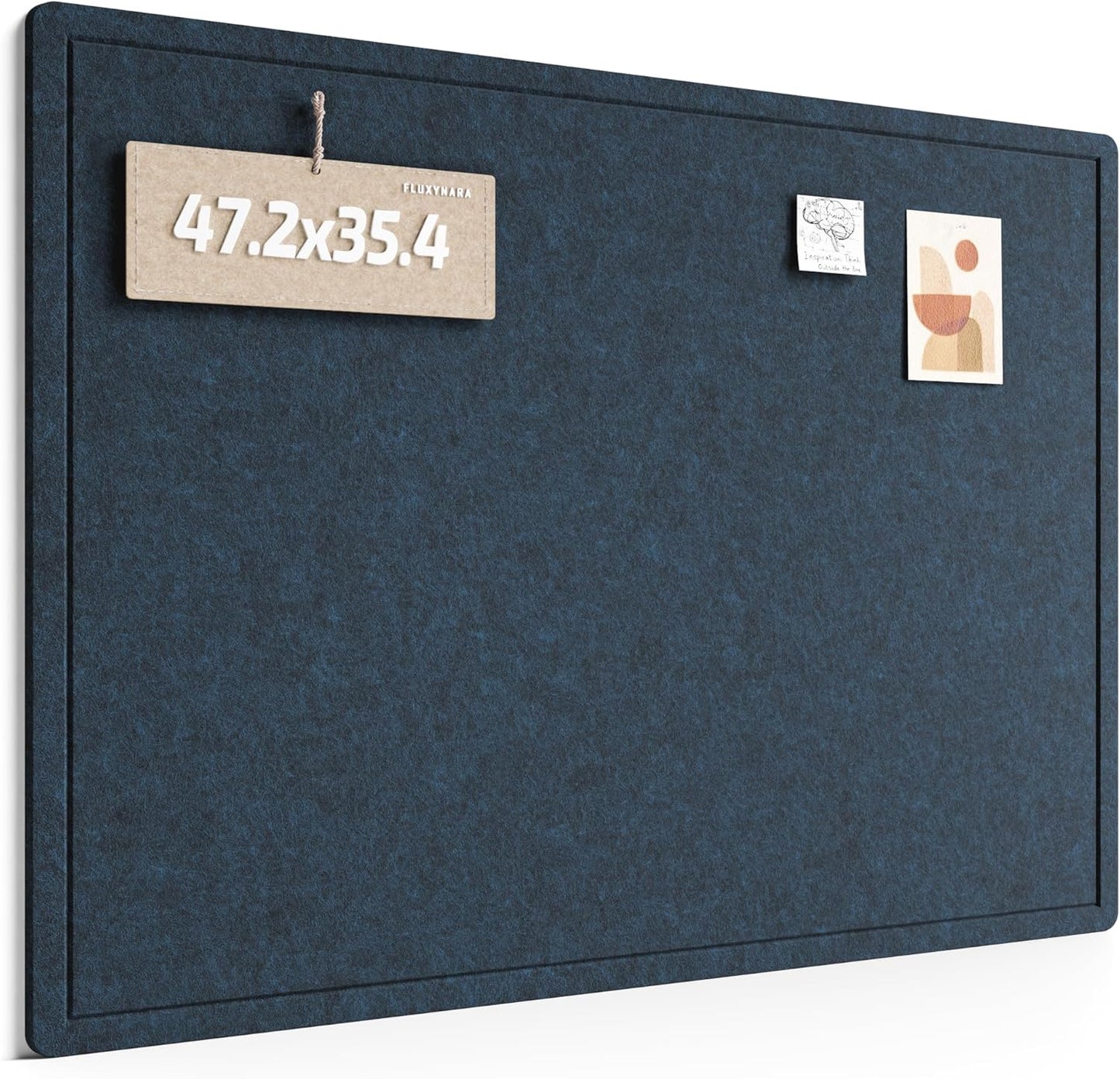 Fluxynara Bulletin Board, 23.6" x 17.5" Cork Board Alternative with 12 Safe Removable Adhesive Tabs, Foldable Felt Pin Board for Home Office, Classroom, Bedroom,Entryway for Walls—Sage