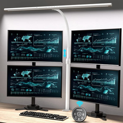EYOCEAN Desk Lamp, 31.5" Desk Light for Home Office, Brightest 24W, Gesture Sensor & Remote Control, Dimmable & Color Temperature, Monitor Light Bar with Telescopic Rod, Height Adjustable