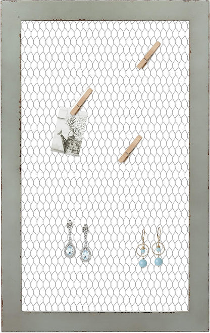 SOFE Farmhouse Memo Board Chicken Wire Frame, Black Large Bulletin Boards for Walls, Hanging Photo Display Board or Jewelry Organizer Wall Grid Panels, Decorative Vision Board for Desktop Office