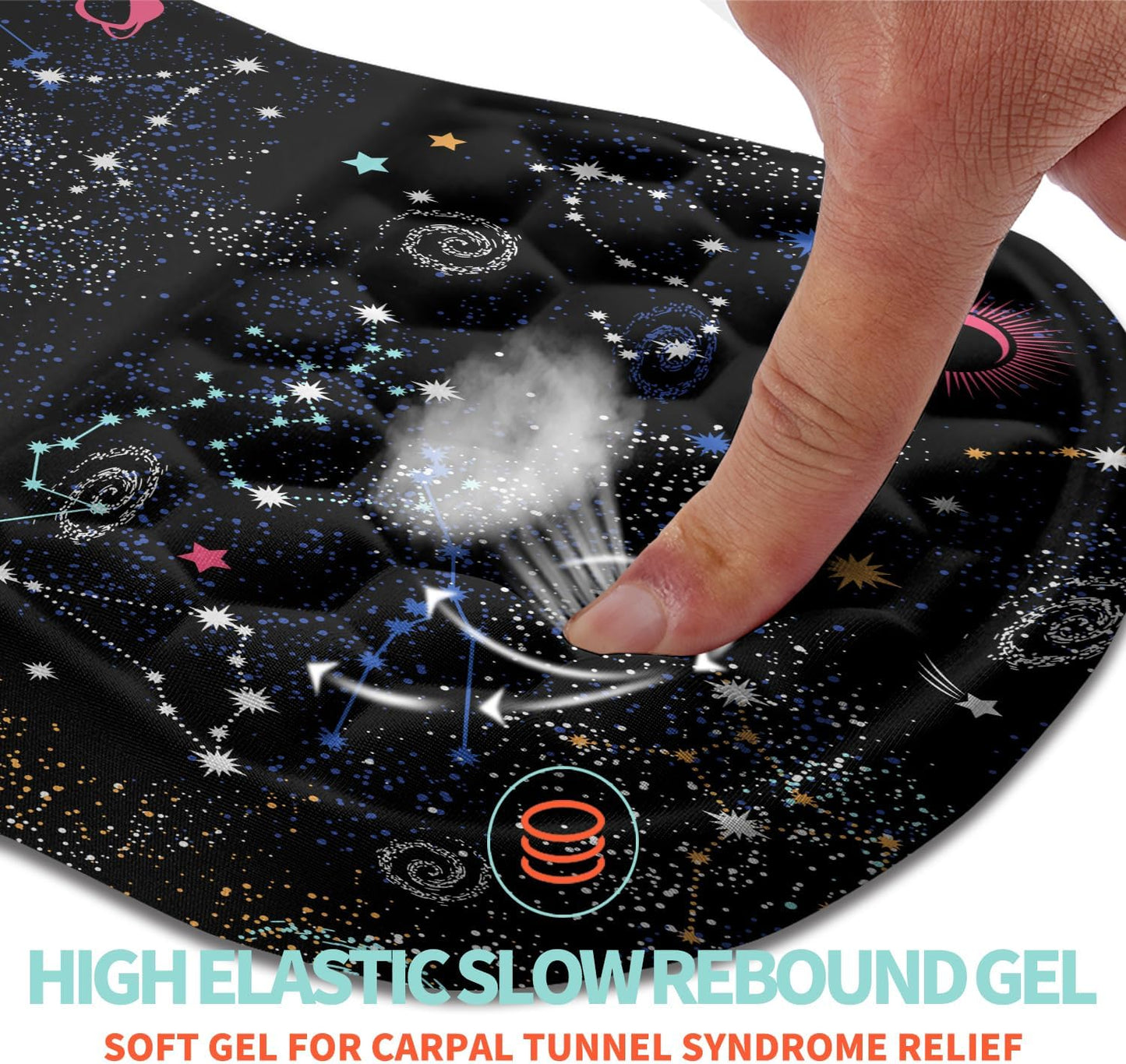 Ergonomic Mouse Pad Wrist Support with Memory Foam Massage Bulge, Carpal Tunnel Pain Relief Mousepad Wrist Rest for Mouse(12x8 inch, Silver Gray Light Purple)
