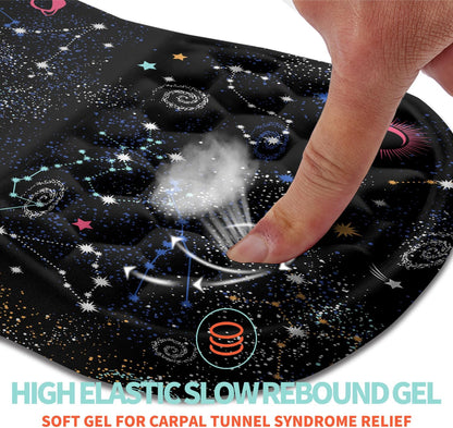 Ergonomic Mouse Pad Wrist Support with Memory Foam Massage Bulge, Carpal Tunnel Pain Relief Mousepad Wrist Rest for Mouse(12x8 inch, Silver Gray Light Purple)