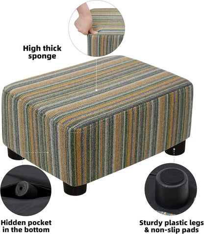 CAROLMADE Small Foot Stool Ottoman Footstool with Legs Under Desk Footrest for Living Room Bedroom and Office, Soft Ivory White