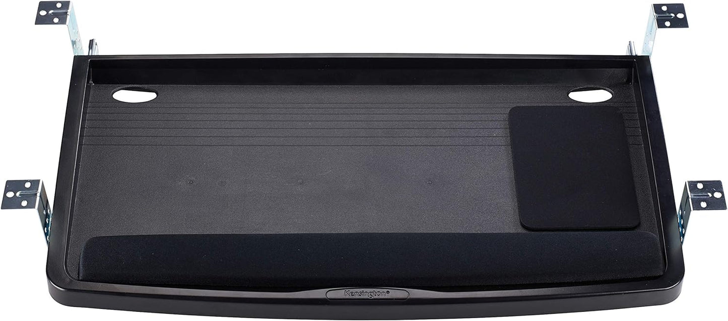 Kensington Keyboard Tray Under Desk, SmartFit Ergonomic Slide-Out Keyboard Drawer with Cable Management, Extra-Wide Height Adjustable Keyboard Holder, 24.5" x 11.75", Black K60004US