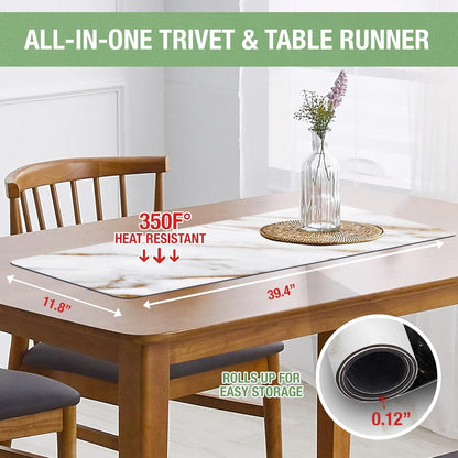 RIMONA'S Heat Resistant Table Runner - Waterproof, Trivet Runner, Heat Proof Table Protector, Trivet Table Runner, Ideal for Gifting, Mother-in-Law Gift, All-Natural Cork Table Runner