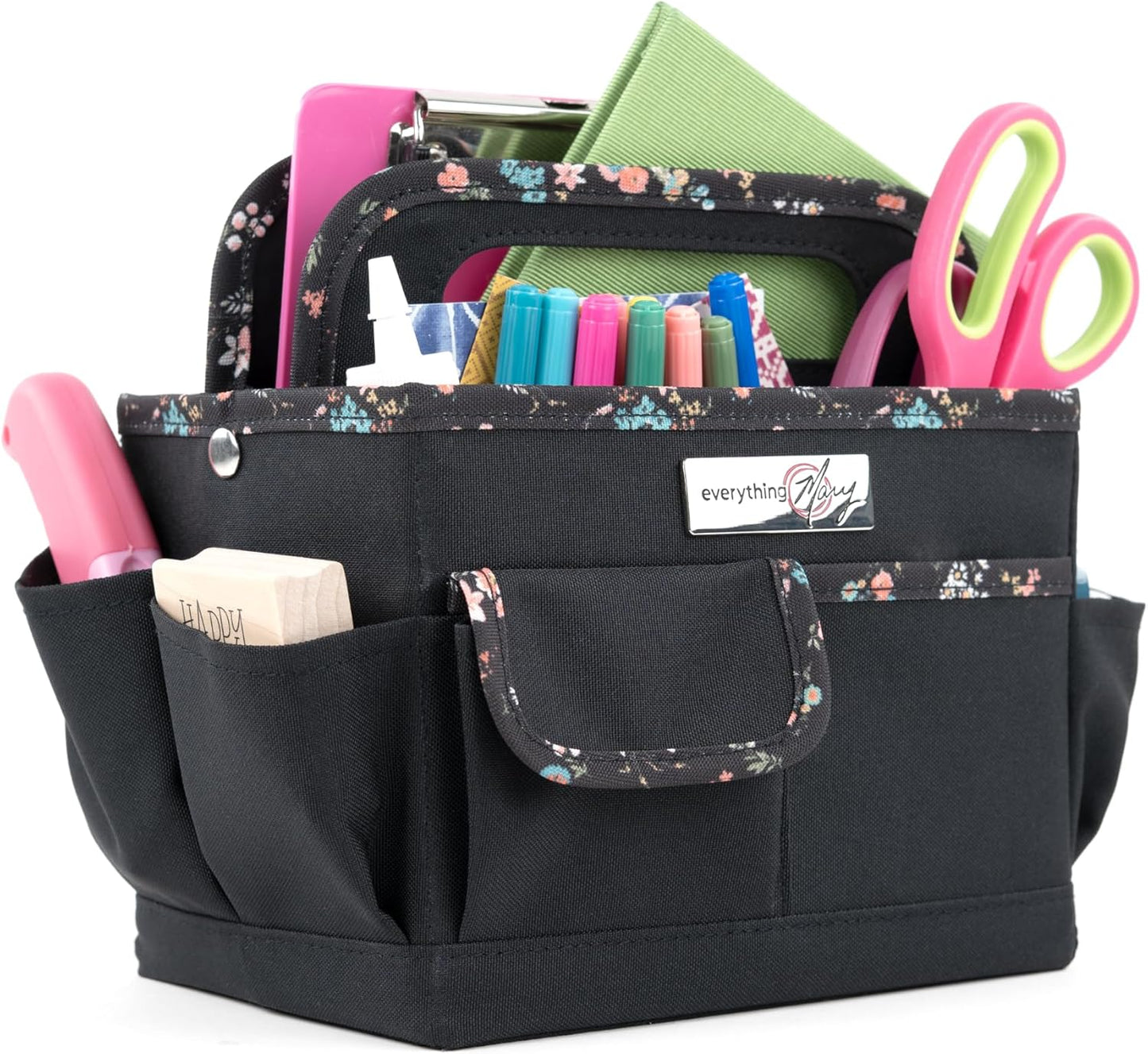 Everything Mary Craft Caddy, Tan Dot - Art Storage for Supplies & Crafts - Supply Organizers Tote for School Classroom, Office, and Home - Organization for Makeup & Nurses