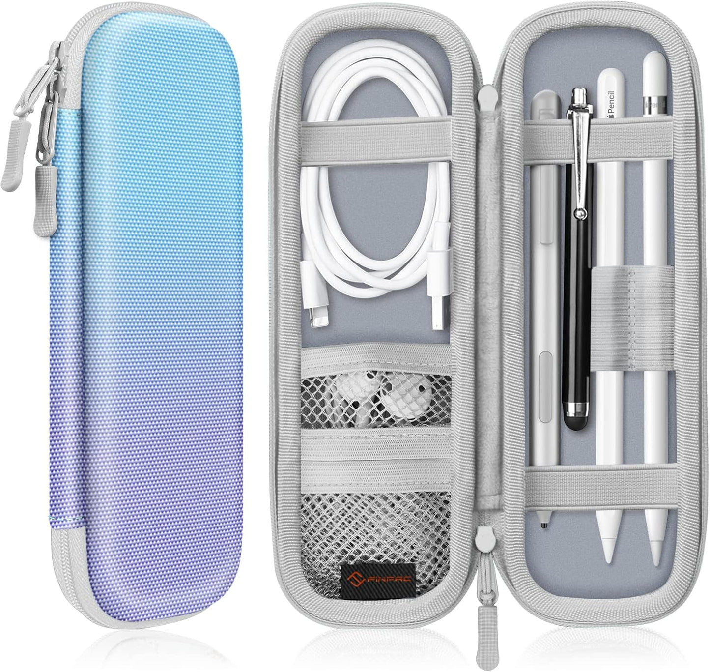 Fintie Holder Case for Apple Pencil Pro, Apple Pencil (USB-C / 1st / 2nd Generation), PU Leather Carrying Bag Sleeve Compatible with Pen, USB Cable, Samsung Stylus, Lilac Marble