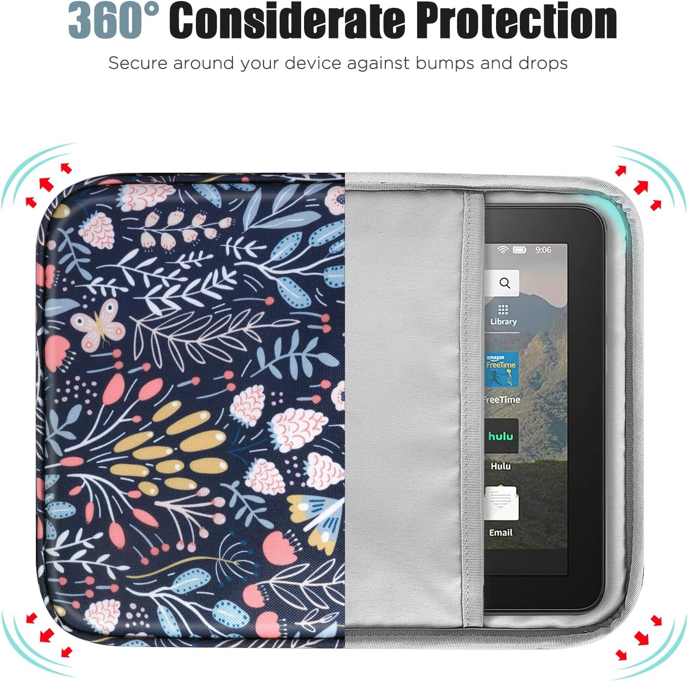 TiMOVO 9-11" Tablet Sleeve Bag for iPad 11-inch A16 2025, iPad 10.9"/10.2"| Air 11 Inch/5th/4th Gen. 10.9", Galaxy Tab A9+/A11Plus 11", Protective Bag with Pocket, Black