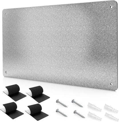 17.7" x 11.8" 2 Pack Metal Magnetic Board - Magnet Bulletin Board to Display Magnetic Letters Numbers Animal, Poetry, Spice Jars, Notes, Photos, Suitable for Wall, Refrigerator, Cubicle, Cabinet