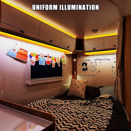 Tatazone 5V USB COB Led Strip Light with RF Remote, 4.92ft 6500K CRI93+ USB Powered COB Led Light Strip, Dimmable Indoor COB Led Light for Cabinet, TV, Camping, Monitor, Showcase, Motorhome