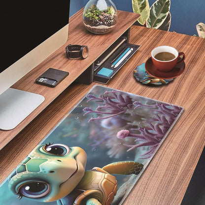 Mouse Wrist Rest and Keyboard Wrist Rest Pad Set, Non-Slip Rubber Base Smooth Surface Ergonomic Gaming Mouse Pad for Easy Typing and Pain Relief, Antique Blue Wood Grain Dog Paw + Coaster