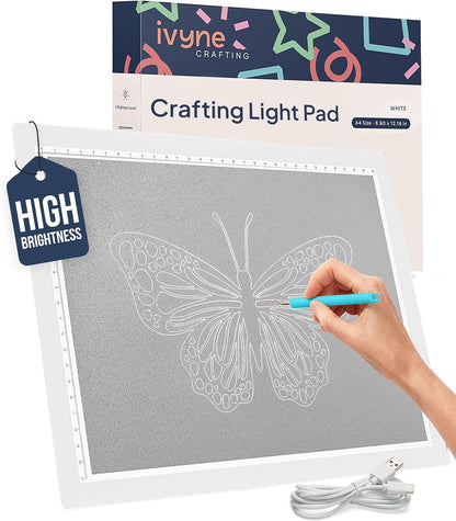 iVyne Rechargeable A4 Light Pad for Tracing & Weeding - LED Light Board for Weeding Vinyl - for Cricut Vinyl Weeding Tools - Ultra-Thin & Portable - Perfect for Artists & Crafters - Pink