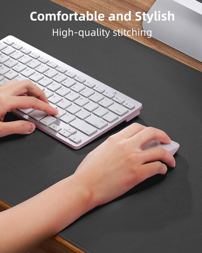 AFIING Desk Pad Protector 23.6" x 13.7" - Non-Slip Waterproof PU Leather Desk Mat for Mouse, Keyboard, Laptop, Office and Home Workspace (Beige)