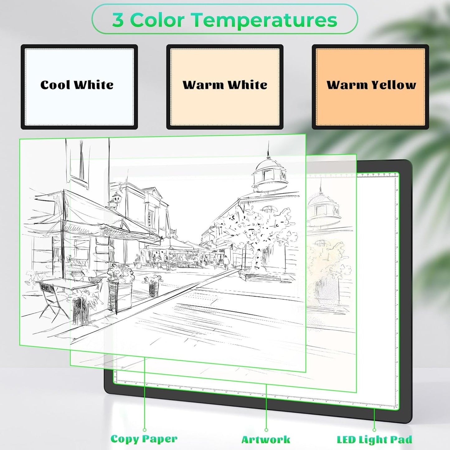 Rechargeable A4 Light Box for Tracing,Bawaslom LED Light Pad with Adjustable Stand and Strong Magnets,Ultra-Thin & Bright Tracing Board for Diamond Art,Sketching,Vinyl Weeding,Architectural Design