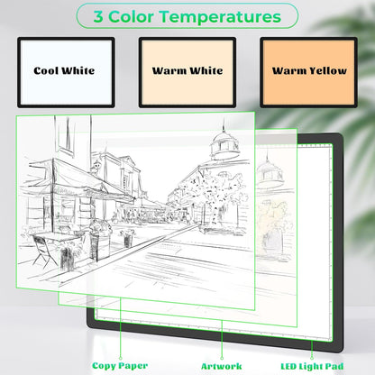 Rechargeable A4 Light Box for Tracing,Bawaslom LED Light Pad with Adjustable Stand and Strong Magnets,Ultra-Thin & Bright Tracing Board for Diamond Art,Sketching,Vinyl Weeding,Architectural Design