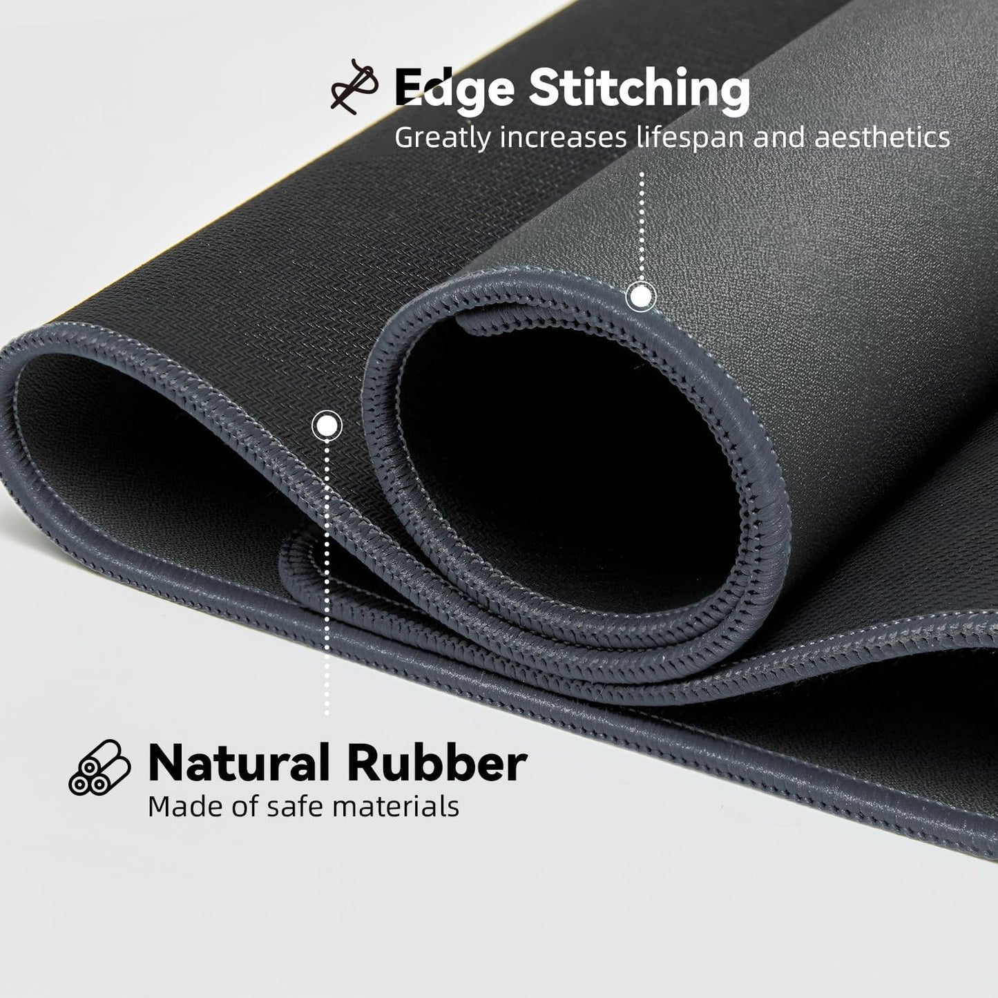 Reniteco Waterproof Large Gaming Mouse Pad with Durable Stitched Edges, Non-Slip Rubber Base, Grainy Jacquard Mouse Mat Desk Pad for Home Office Gaming, 31.5''x11.8''x0.12'', Matte Beige