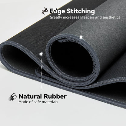 Reniteco Waterproof Large Gaming Mouse Pad with Durable Stitched Edges, Non-Slip Rubber Base, Grainy Jacquard Mouse Mat Desk Pad for Home Office Gaming, 31.5''x11.8''x0.12'', Matte Beige