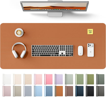 YSAGi Leather Office Desk Pad Protector, Large Mouse Pad, Non-Slip, PU Leather, Laptop Desk Blotter, Waterproof Writing Pad for Office and Home, Black, 23.6" x 13.8" - Colors B