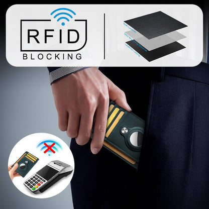 Slim Minimalist Front Pocket Air Tag Wallet, RFID Blocking Card Holder Wallet with Airtag Holder